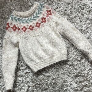 Girls Copper Key Cozy Knit Sweater with Pattern